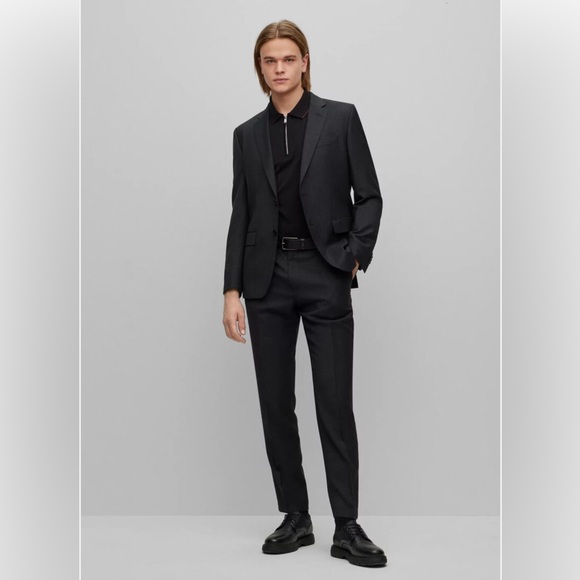 Hugo Boss Black Polo Shirt Mercerized Slim Fit Zip up - Picture 2 of 8